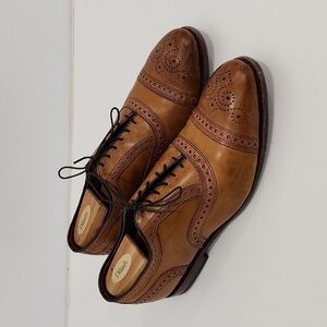 Allen Edmonds Strand Men's Cap-Toe Oxfords 11 D Walnut Made in USA RARE EUC NICE